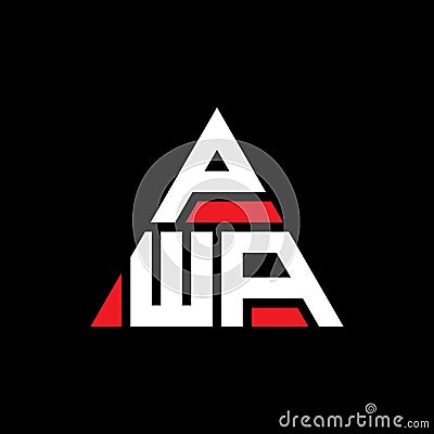 PWA triangle letter logo design with triangle shape. PWA triangle logo design monogram. PWA triangle vector logo template with red Vector Illustration