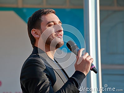 Singer from Chechen Republic at the festival in Pyatigorsk, Russia Editorial Stock Photo