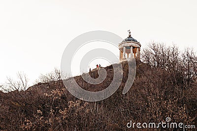 Pyatigorsk, Stavropolsky Region, Russia - April 5, 2018: Arbor Aeolian Harp in Pyatigorsk.Mount Mashuk.Architectural monument Editorial Stock Photo