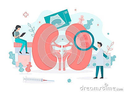 Pyelonephritis kidney treatment Vector Illustration