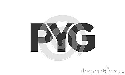 PYG logo design template with strong and modern bold text. Initial based vector logotype featuring simple and minimal typography. Vector Illustration