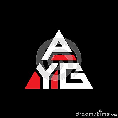 PYG triangle letter logo design with triangle shape. PYG triangle logo design monogram. PYG triangle vector logo template with red Vector Illustration