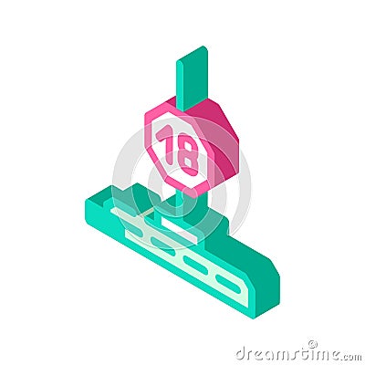 pylon for striptease isometric icon vector illustration Vector Illustration