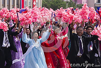 PYONGYANG, NORTH KOREA â€“ JULY 27, 2012 : North Korean people Editorial Stock Photo