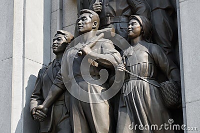 Pyongyang, North Korea. Pyongyang, Arch of Triumph Editorial Stock Photo