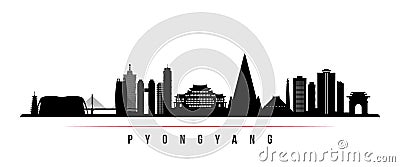 Pyongyang skyline horizontal banner. Vector Illustration