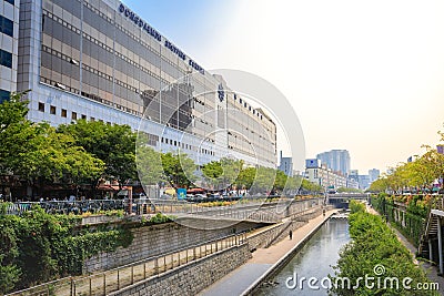 Pyoung Hwa Clothing Market beside Cheonggyecheon Stream on Jun 1 Editorial Stock Photo