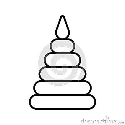 Pyramid. Baby icon on a white background, line design. Vector Illustration