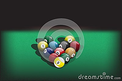 Pyramid billiard balls Vector Illustration