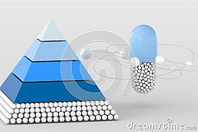 pyramid and capsule, 3d rendering Stock Photo
