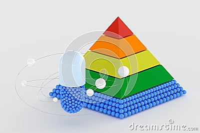 pyramid and capsule, 3d rendering Stock Photo