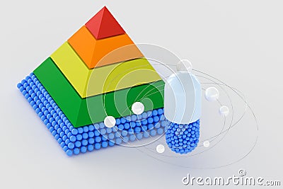 pyramid and capsule, 3d rendering Stock Photo