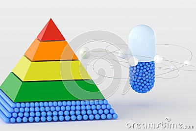 pyramid and capsule, 3d rendering Stock Photo