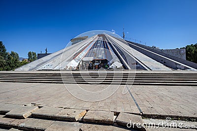 Pyramid in the center of Albania Stock Photo