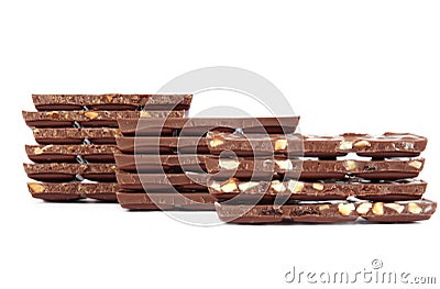 Pyramid of chocolate isolated Stock Photo