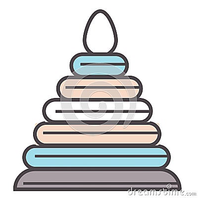Pyramid cone toy, educational game for children vector Vector Illustration