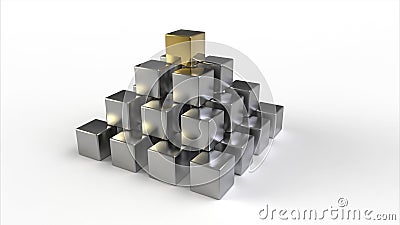 Pyramid of cubes Stock Photo