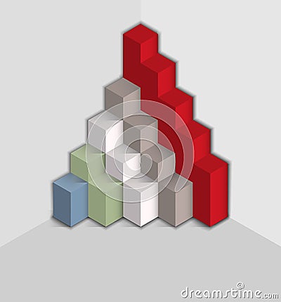 Pyramid data to demonstrate indicators Vector Illustration