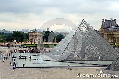 Pyramid entrance to Musee du Louvre Editorial Stock Photo