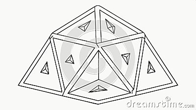 Pyramid geometric shape, 3D structure illustration vector design Generative AI Vector Illustration