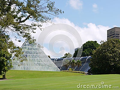 A pyramid Glass house Editorial Stock Photo