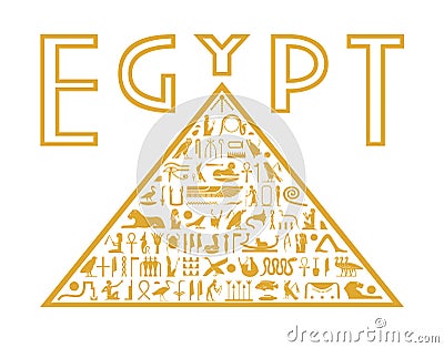 Pyramid of the hieroglyphs Vector Illustration