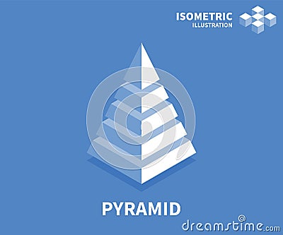 Pyramid icon. Isometric template for web design in flat 3D style. Vector illustration Vector Illustration