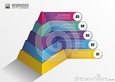 Pyramid. Infographic concept. Modern design template. Vector Vector Illustration