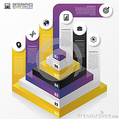 Pyramid. Infographic concept. Modern design template. Vector Vector Illustration