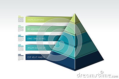 Pyramid infographic, triangle chart, scheme, diagram, template. Vector Illustration