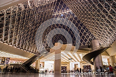 Pyramid Louvre museum at night in Paris Editorial Stock Photo