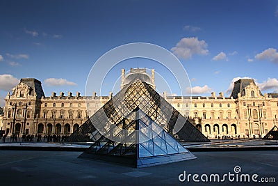 Pyramid of Louvre Museum in Paris France Editorial Stock Photo