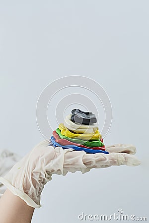 A pyramid made with plasticine Stock Photo