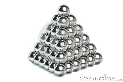 Pyramid of metal balls Editorial Stock Photo