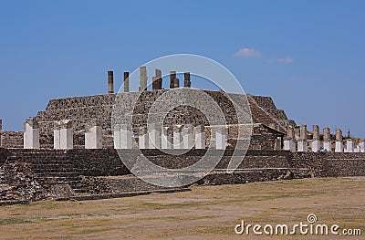 Toltec sculptures in tula, hidalgo, mexico I Editorial Stock Photo