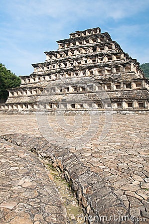 Pyramid of the Niches, El Tajin (Mexico) Stock Photo