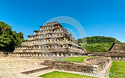 Pyramid of the Niches at El Tajin, a pre-Columbian archeological site in southern Mexico Stock Photo