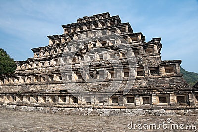 Pyramid of the Niches, El Tajin (Mexico) Stock Photo