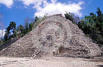 Pyramid of Nohoch Mul Stock Photo