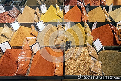 Pyramid-shaped spice set Stock Photo