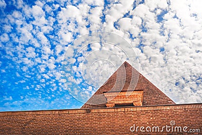 Pyramid sky background cloudscape travel in egypt Stock Photo