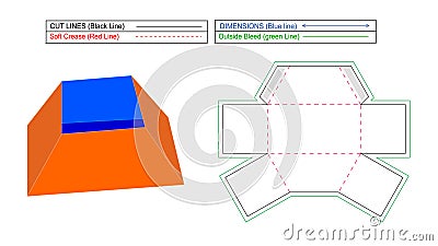 Pyramid soap box, paper soap box editable die line template and 3D vector file Vector Illustration