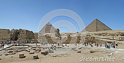Pyramid and Sphinx Editorial Stock Photo