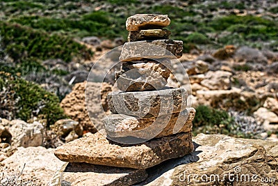 Pyramid of stones Stock Photo