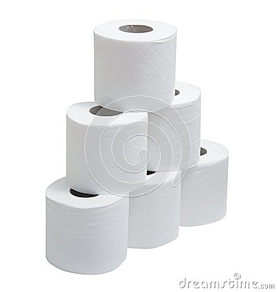 Pyramid toilet paper Stock Photo