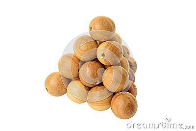 The pyramid of wooden balls Stock Photo