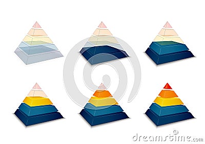 Pyramidal progress or loading bar Vector Illustration