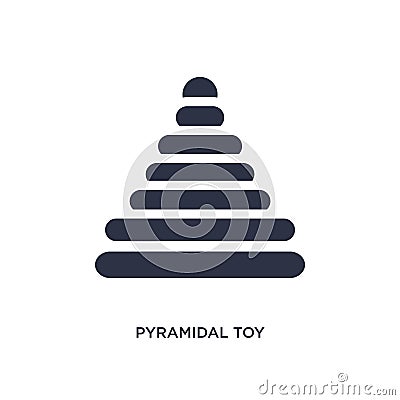 pyramidal toy icon on white background. Simple element illustration from kid and baby concept Vector Illustration