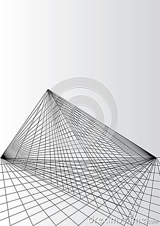 Pyramide perspective line Vector Illustration