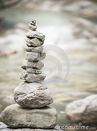 Pyramide of zen stones, wellness concept of balance and harmony Stock Photo